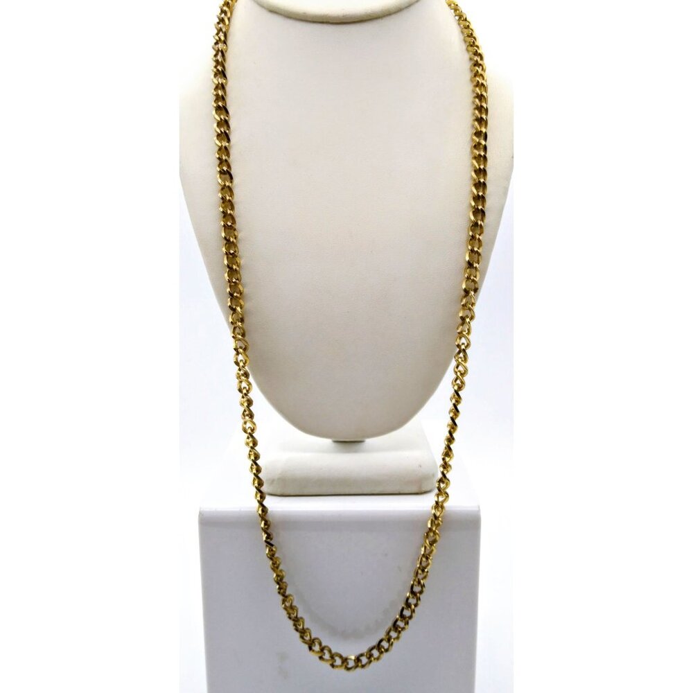 Vintage Curb Link Chain Necklace, Unisex Gold Tone Perfect for Layering